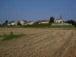 Aussicht auf das Bauerndorf Columbier mit Ref.