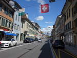 Nyon, Huser in der Grande Rue in der Altstadt (05.08.2017)