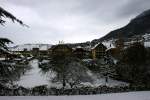 Das tiefverschneite Dorf Blonay am 17 Dezember.