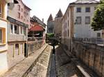 Yverdon-les-Bains, Canal Oriental, Sicht in Richtung Schloss - 02.08.2013