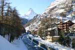 Blick ber die Mattervispa zum Matterhorn.