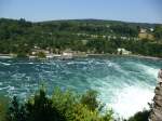 Laufen, Blick vom Schlo auf den Rhein unterhalb des Wasserfalls, Juli 2013