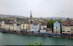 Aussicht vom Zrcher Lindenhof auf das Niederdorf, u.a.