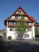 Baar, Rathaus, ein Fachwerkbau über gemauertem Sockel, erbaut 1676, Kanton Zug   (09.08.2010)