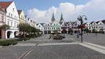 Zilina / Sillein, Gebude am Hauptplatz Marianske Namesti (30.08.2019)