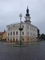 Kezmarok / Ksmark, Renaissance Rathaus, erbaut von 1541 bis 1553, Uhrturm von 1799 (02.09.2020)