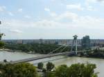 Die Neue Brcke mit UFO Reastaurant gebaut zwischen 1967 und 1972.