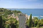 Blick von der Stadtmauer in Piran.