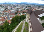 Ljubljana, Blick vom Aussichtsturm der Burg auf die Stadt, Juni 2016