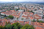 Ljubljana vom Schloss (Ljubljanski grad) aus gesehen.