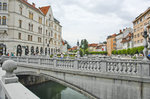 Eine der berhmten drei Brcken in Ljubljana.
