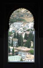 Blick auf Granada vom Oratorium in der Alhambra.