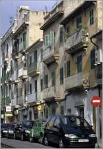 Eine Straenfassade in Palma de Mallorca.