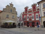 Tabor, historische Huser am Hauptplatz Zizkovo Namesti (27.05.2019)