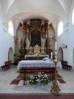 Velk Pavlovice/ Gro Pawlowitz, barocker Hochaltar in der Pfarrkirche Maria Himmelfahrt (31.05.2019)