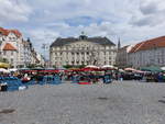 Brno/ Brnn, Grand Hotel und Parnas Brunnen am Zelny Platz (30.05.2019)