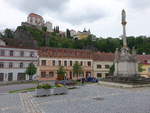 Vranov nad Dyj, Pestsule am Marktplatz, an den Ecken hl.