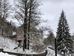 Fensterblick aus dem Hotel auf die Straße Reitenbergerova mit Neuschnee am  28.