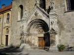 Kloster Tepl im Egerland, der prachtvolle Eingang zur romanischen Klosterkirche, geweiht 1232, Okt.2006