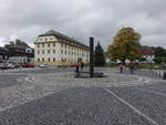 Novy Bor / Haida, Denkmal am Hauptplatz Namesti Miru (27.09.2019)