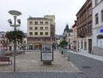 Jablonec nad Nisou / Gablonz an der Neie, Huser am Hauptplatz Dolni Namesti (28.09.2019)