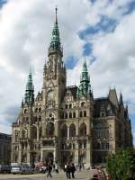 Rathaus in Liberec (Reichenberg) 1888-1893 im Stil der Neo-Renaissance errrichtet; 07.07.2007  