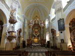 Frydek-Mistek, barocker Innenraum der Wallfahrtskirche Maria Hilf, Hochaltar von Andreas Schweig (31.08.2019)
