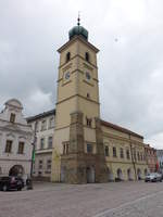 Litomysl / Leitomischl, Rathaus am Smetanovo Namesti, erbaut 1418 (29.06.2020)