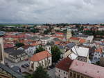 Litomysl / Leitomischl, Blick vom Kirchturm der Piaristenkirche auf die Altstadt (29.06.2020)