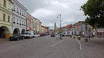 Litomysl / Leitomischl, historische Gebude am Hauptplatz Smetanovo Namesti (29.06.2020)