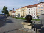 Pilsen, Brunnen und Gebude am Smetanovy Platz (26.06.2020)