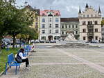 Das Zentrum von Děčín am Sonntag hier am 16.
