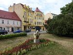 Chomutov / Komotau, Skulptur am Zizkovo Namesti (06.07.2019)