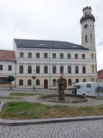 Klasterec nad Ohri / Klsterle an der Eger, Rathaus am Marktplatz (07.07.2019)