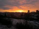 Sonnenaufgang und Blick auf der Stadt Kladno am 22.12.2011.