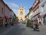 Beroun / Beraun, Pilsener Tor oder Plzenska Brana, gotisches Stadttor aus dem 14.