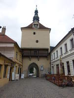 Pelhřimov/Pilgrams, Stadttor Rynarecka, erbaut im 16 Jahrhundert (28.05.2019)