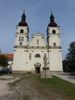 Uhersky Brod / Ungarisch Brod, Dominikanerkirche zur unbefleckten Empfngnis am Marianske Namest, erbaut im 18.