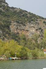 Die Felsengrber in Kanus bei Dalyan.