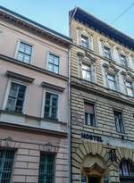 Das  zweidimensionale Haus  in der Gönczy Pál utca im IX Bezirk (Ferencváros/Franzstadt) von Budapest (ist nur eine Täuschung :) ).