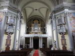 Vac, Orgelempore in der Kathedrale, erbaut 1940 durch die Orgelbauwerkstatt Rieger (02.09.2018)