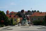 Eger (Erlau), Marktplatz Dobo Istvan und Burg (02.08.2009)