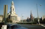 Washington D.C., Thomas Circle mit Luther Place Memorial Church und National City Christ Church (aufgenommen am 3.11.1990)