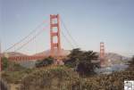 Blick zur Golden Gate Bridge und nach Sausolito auf der anderen Seite der Bucht.