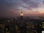 Blick von der Aussichtsplattform im Rockefeller Center, genannt  Top of the Rock , in Richtung Sden.