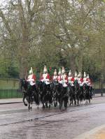 Die knigliche Garde in London beim Buckingham Palace.