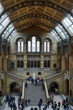 Blick in die Haupthalle des Naturhistorischen Museums im Londoner Stadteil Kensington.