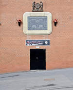 Die Munich Air Disaster Plaque am Fussballstadion Old Trafford in Manchester.