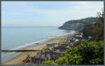 Blick �ber Strand, Espanade und die Steilk�ste in Shanklin, im S�den der Isle of Wight.