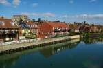 Arundel, Fluss Arun und Altstadt, Grafschaft West Sussex (02.10.2009)